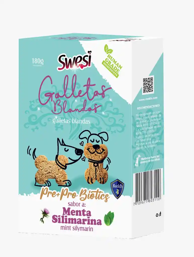 Swesi Galletas Perros X 180g Probioticos Menta Silimarina