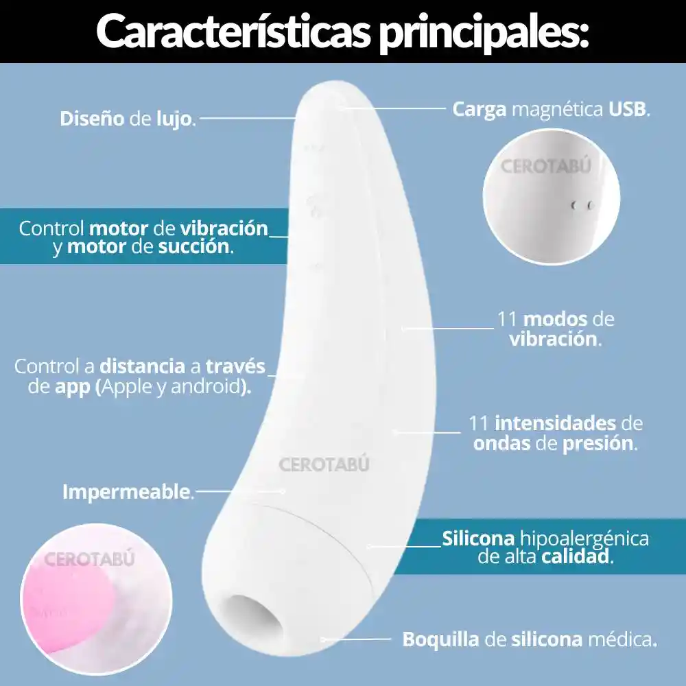 Satisfyer Curvy 2 + Vibrador De Clitoris Succionador App