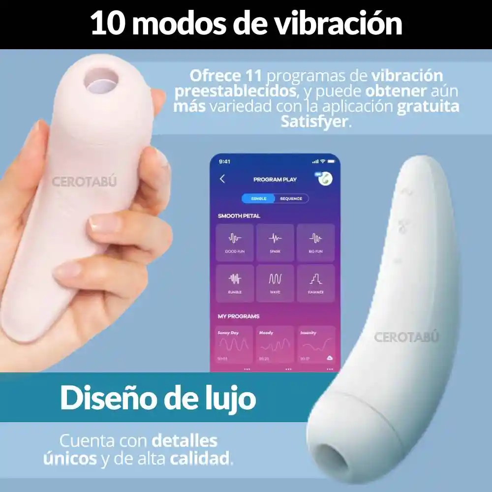 Satisfyer Curvy 2 + Vibrador De Clitoris Succionador App