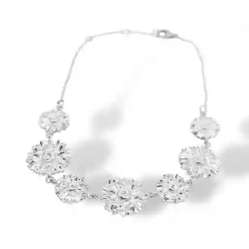 Choker Con Flores De Margarita Silver