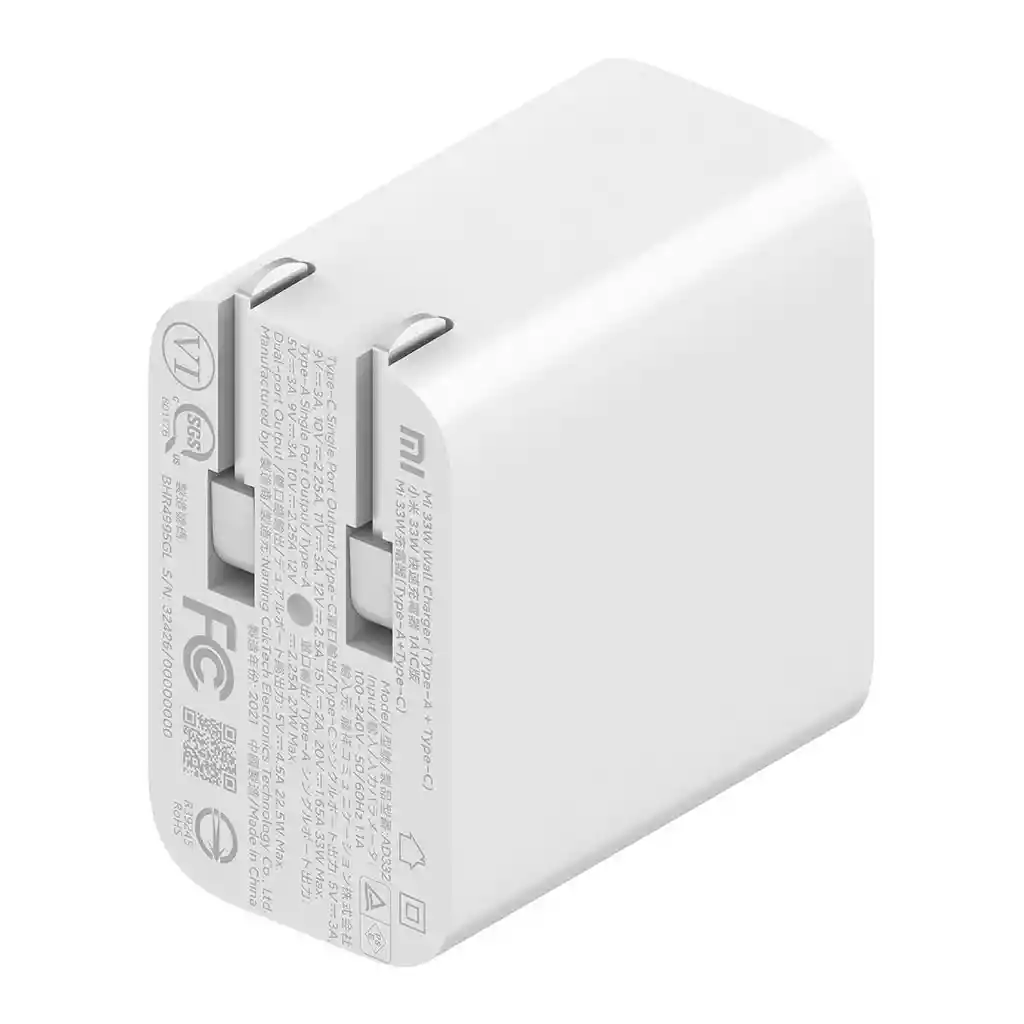 Cargador Xiaomi Fast Charger 33w Tipo C + A Carga Rápida