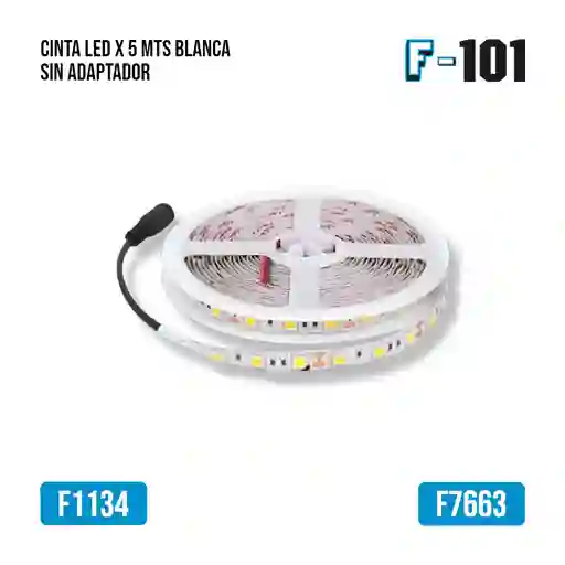 Cinta Led X 5 Mts Blanca Sin Adaptador