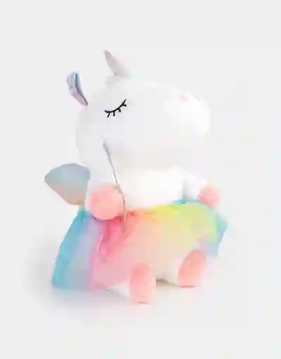 Peluche Unicornio Blanco Con Tutu