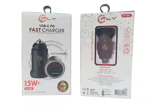 Cargador Para Carro Automóvil Usb Y Tipo C Carga Rápida 15w