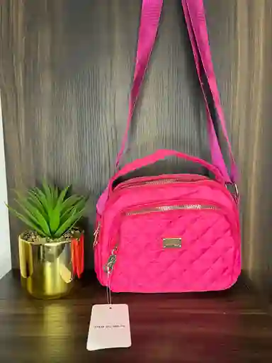 Bolso Manos Libres Color Fucsia 5 Compartimientos