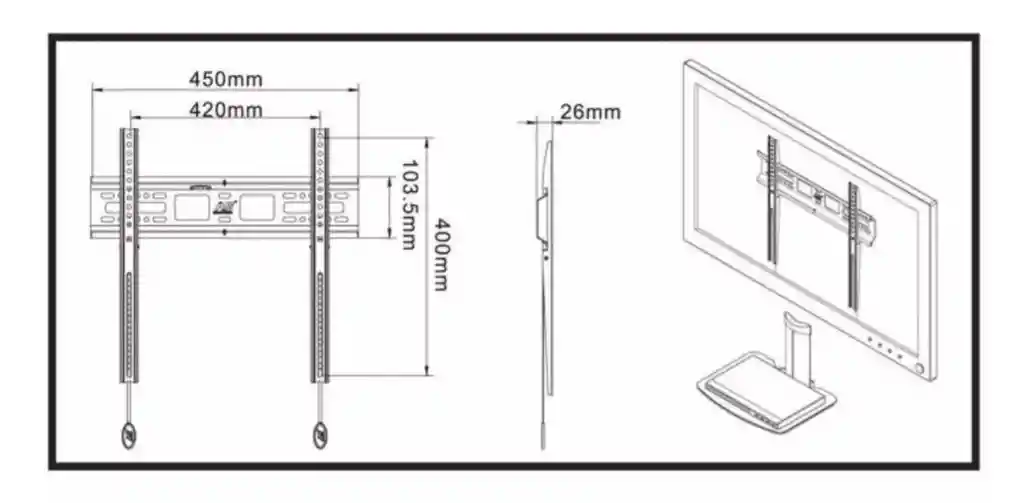 Soporte Fijo Para Tv De 32 A 55 Pulgadas 2f