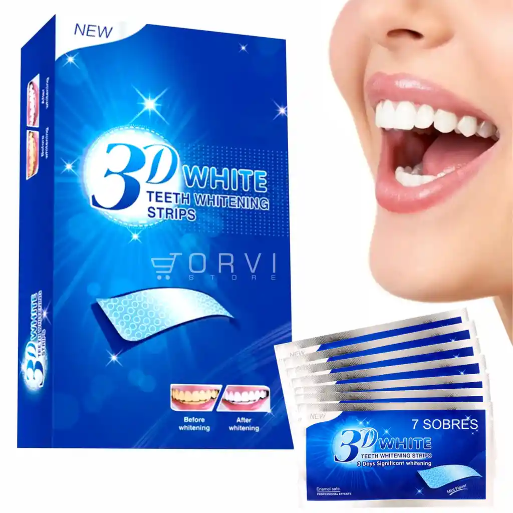Tira De Gel Blanqueador Dental 5d White X7 Pares Banditas