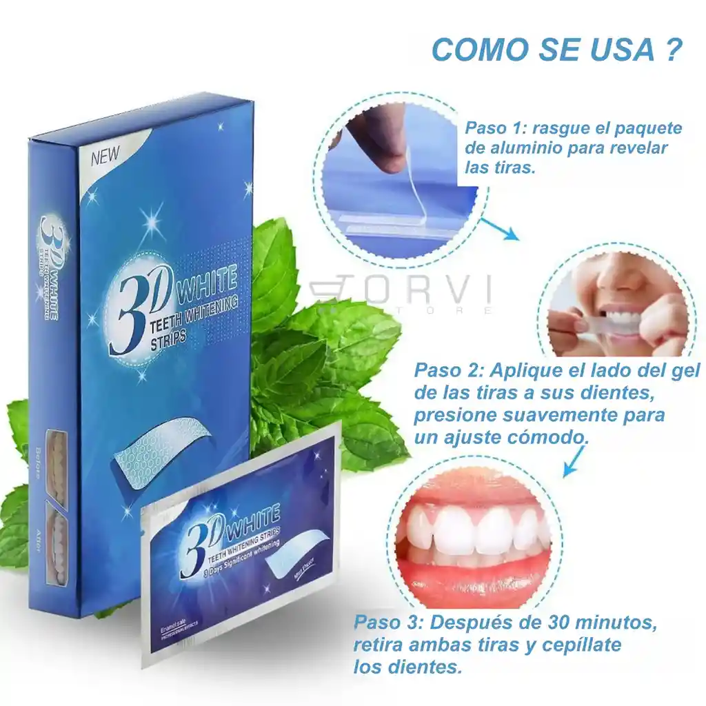 Tira De Gel Blanqueador Dental 5d White X7 Pares Banditas