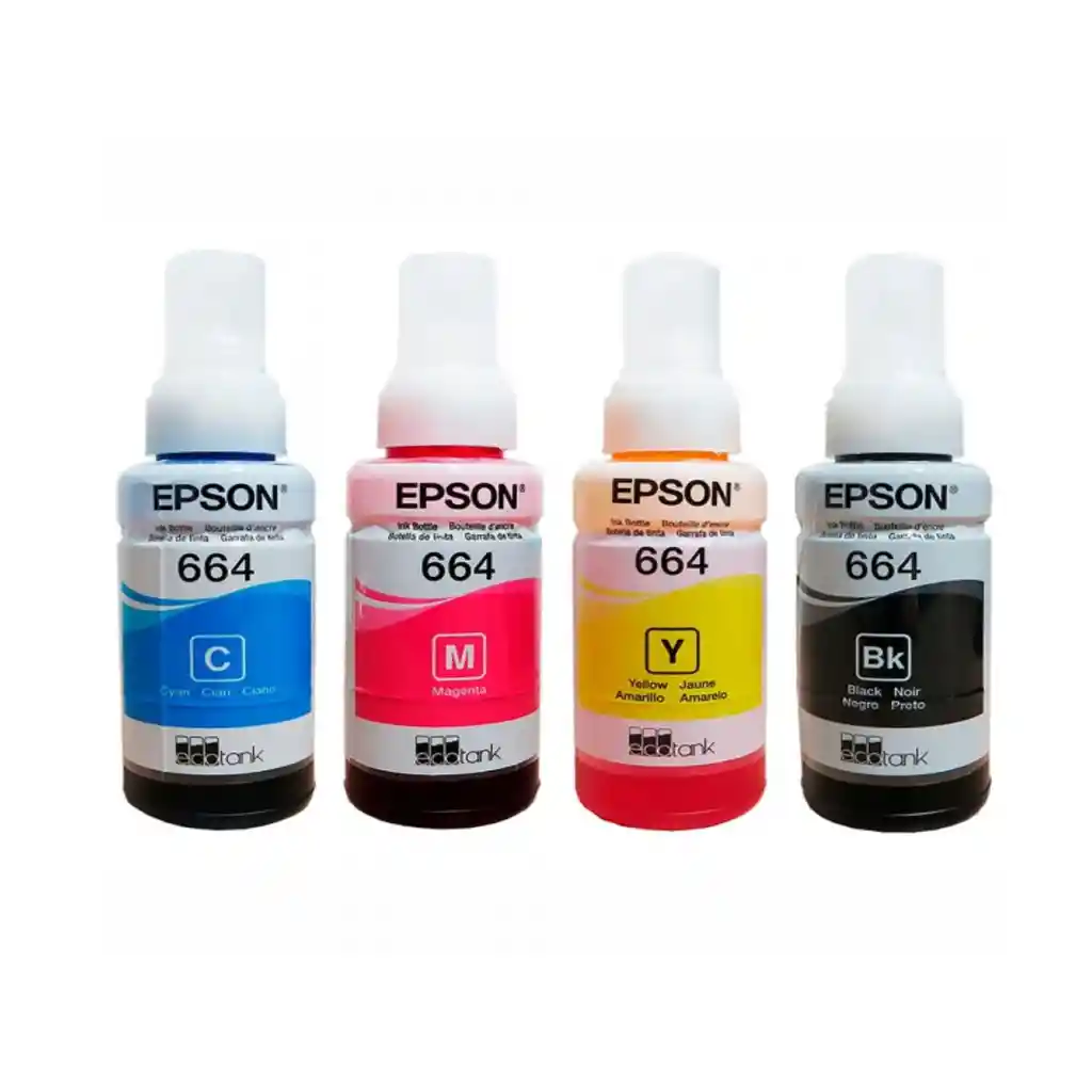 Kit Tintas 664 Epson Para Impresora L120, L200, L210, L355 Kit X 4