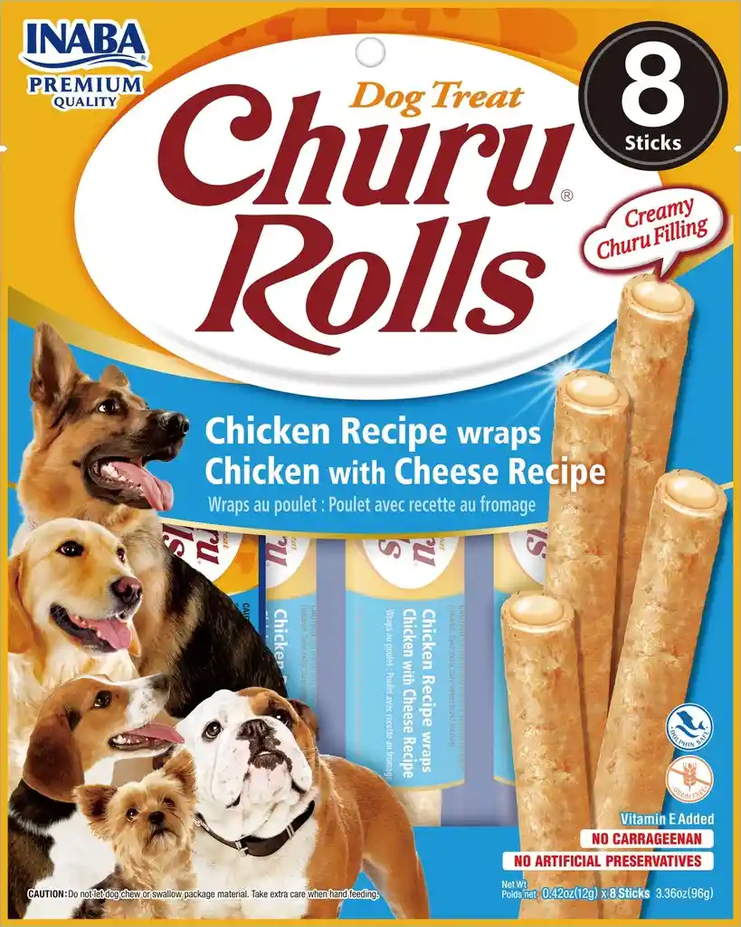 Churu Rolls Snack Para Perro 8 Piezas De Pollo Con Queso