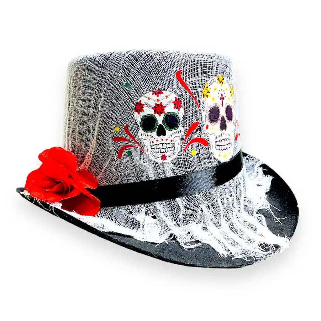 Sombrero De Copa Negro Adulto Disfraz Mago Rock Halloween