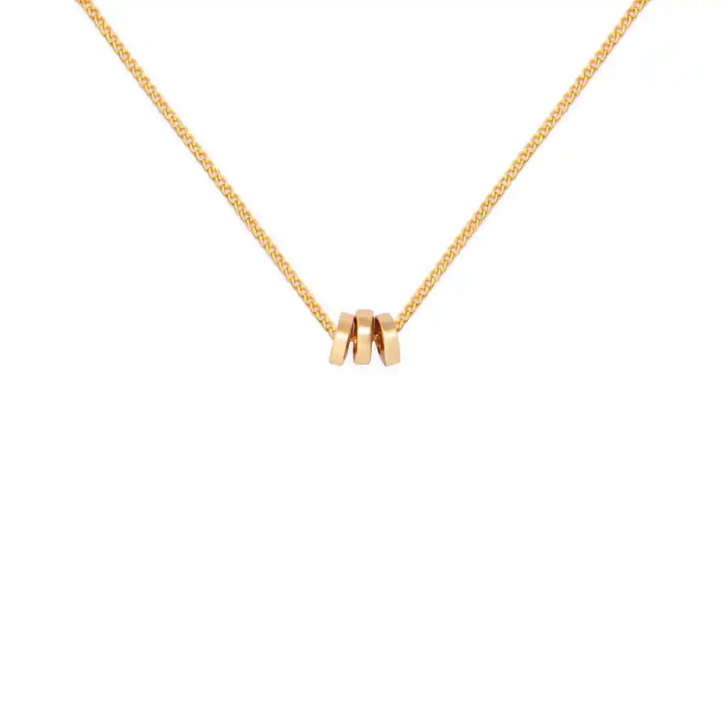Whclcd018o Collar Cadena Oro 3 Argollas