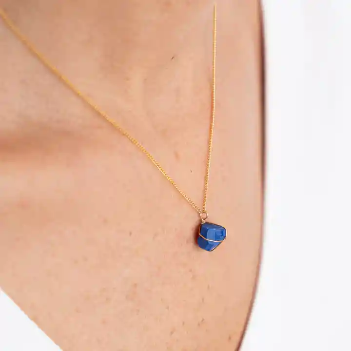 Whclcd049o Collar Cadena Oro Lapislazuli