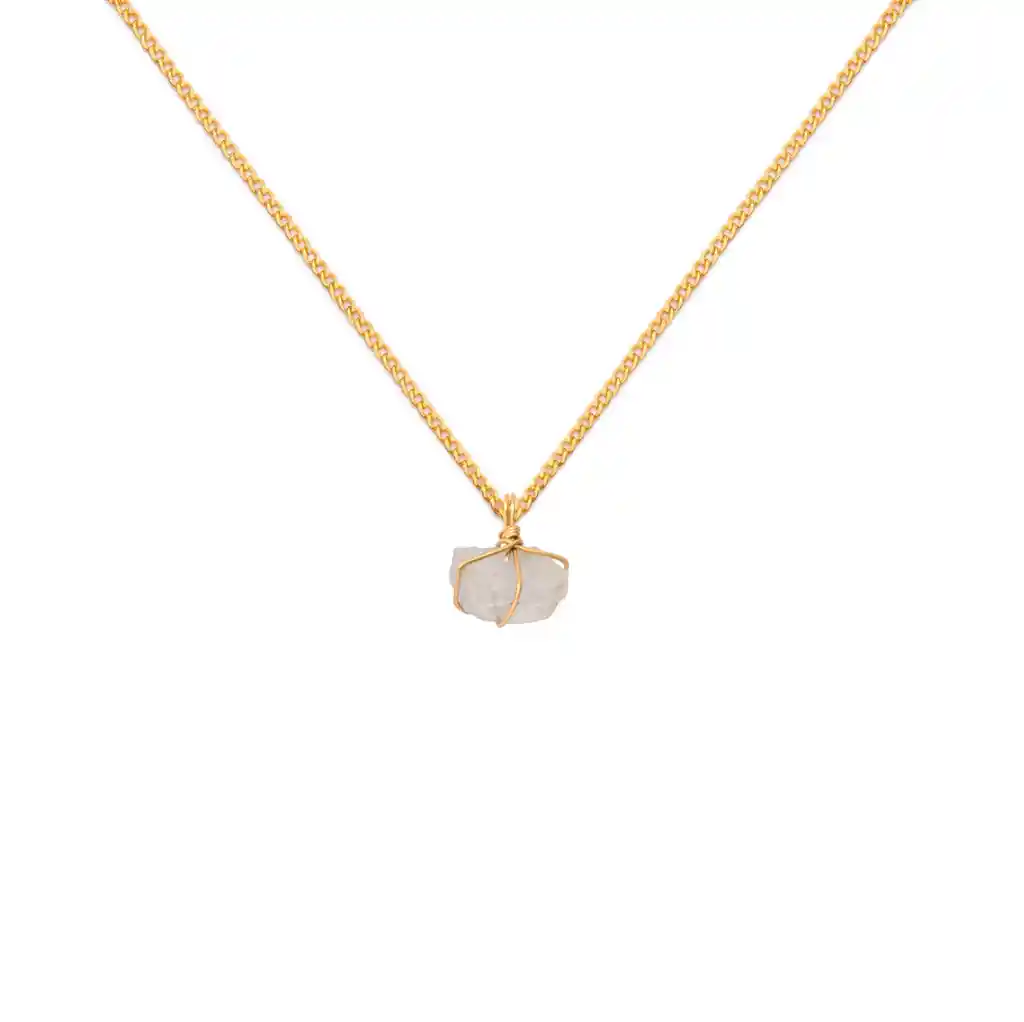 Whclcd078o Collar Cadena Oro Piedra Lunar
