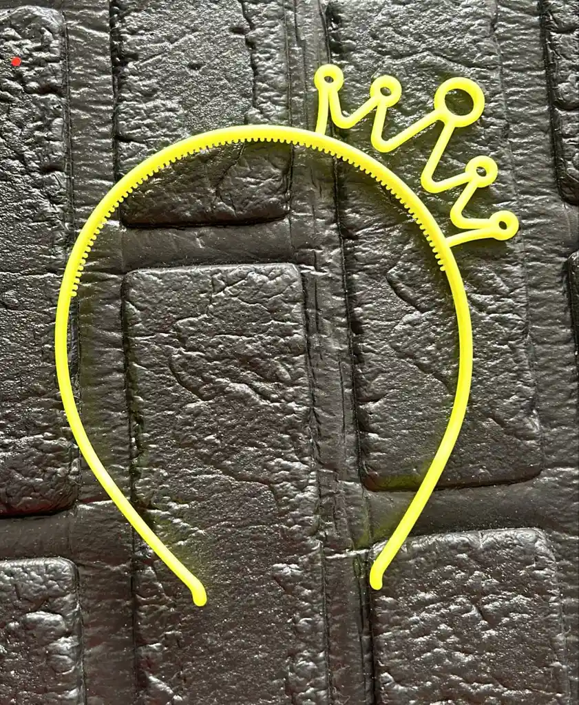 Diadema / Balaca Corona Pequeña Pasta Amarilla Neon