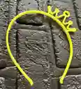 Diadema / Balaca Corona Pequeña Pasta Amarilla Neon