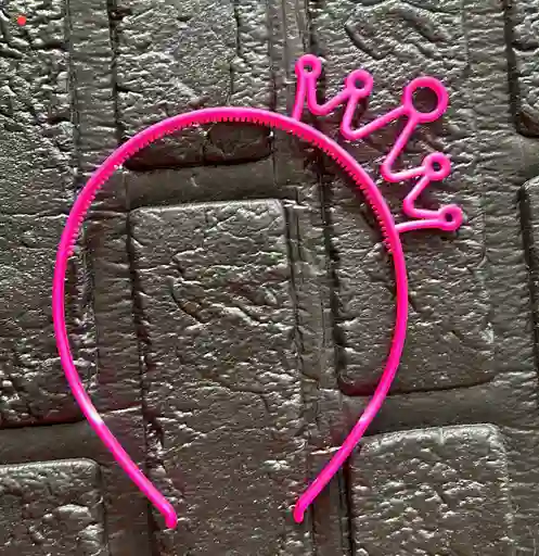 Diadema Balaca Corona Pequeña Pasta Fucsia