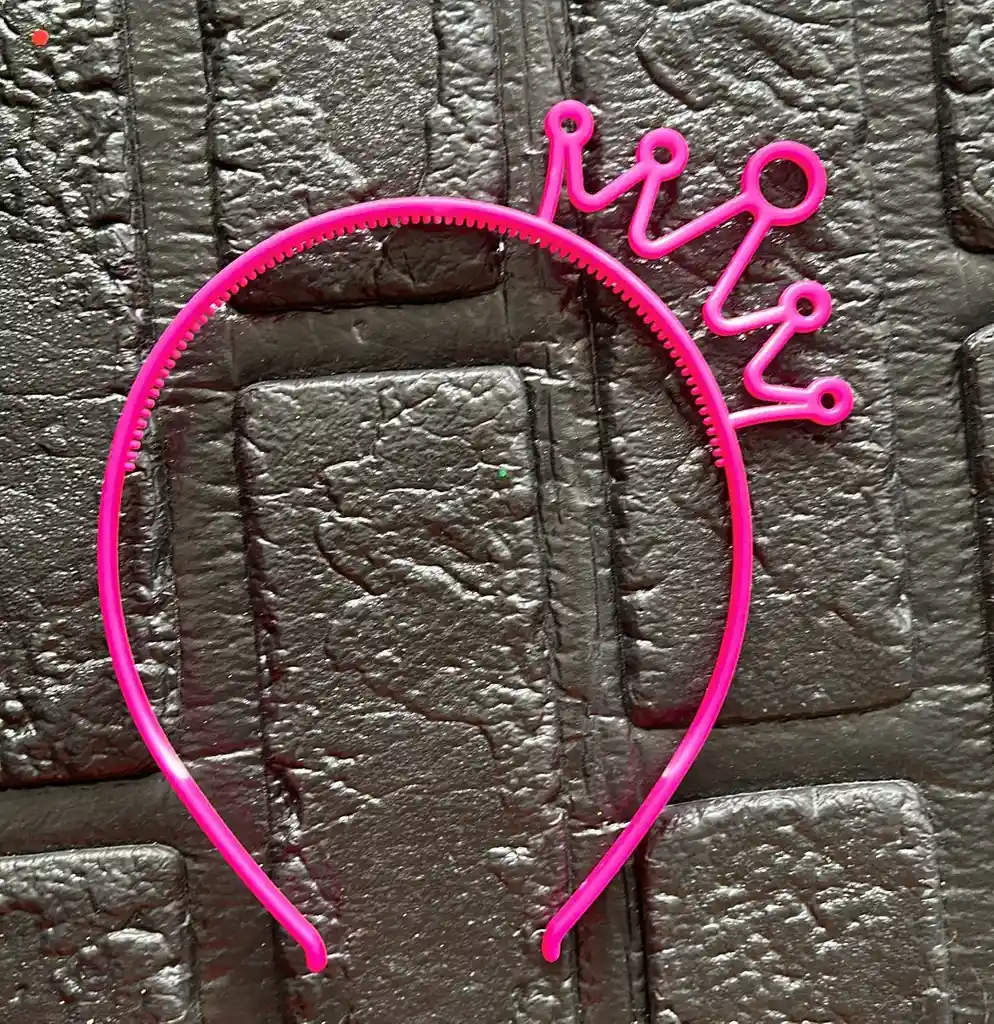 Diadema Balaca Corona Pequeña Pasta Fucsia