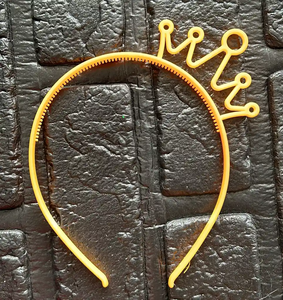 Diadema / Balaca Corona Pequeña Pasta Naranja Pastel