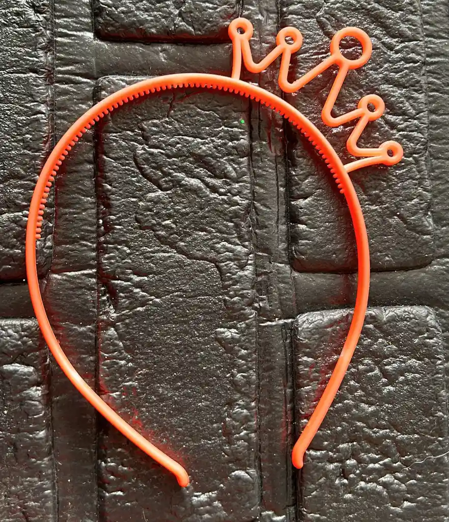 Diadema / Balaca Corona Pequeña Pasta Naranja Pastel