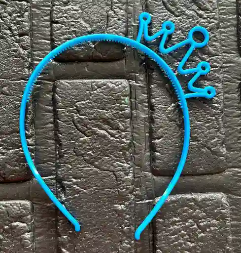 Diadema Balaca Corona Pequeña Pasta Azul Neon