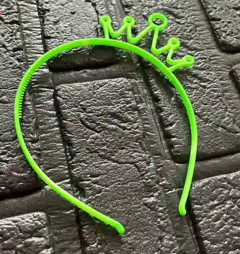 Diadema / Balaca Corona Pequeña Pasta Verde Manzana Neon