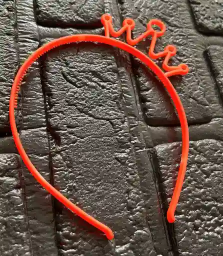 Diadema / Balaca Corona Pequeña Pasta Naranja Neon