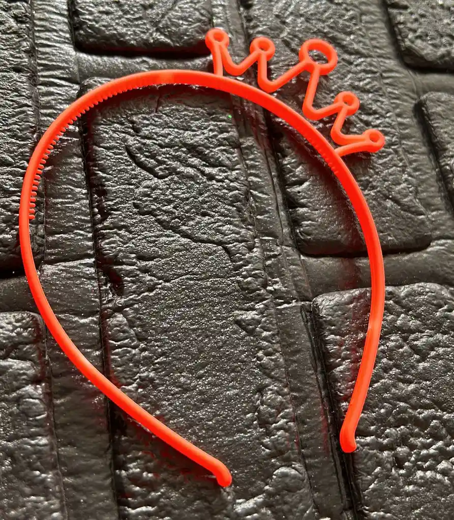 Diadema / Balaca Corona Pequeña Pasta Naranja Neon