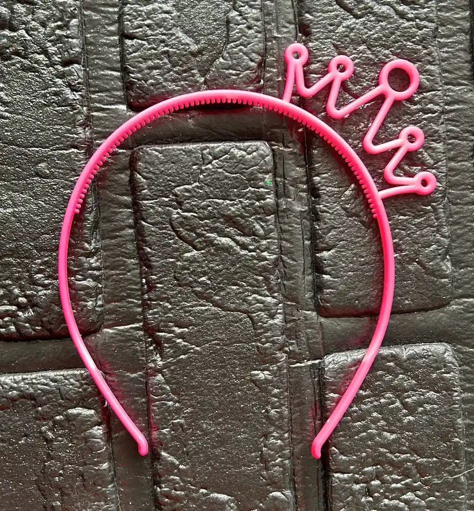 Diadema Balaca Corona Pequeña Pasta Fucsia Neon