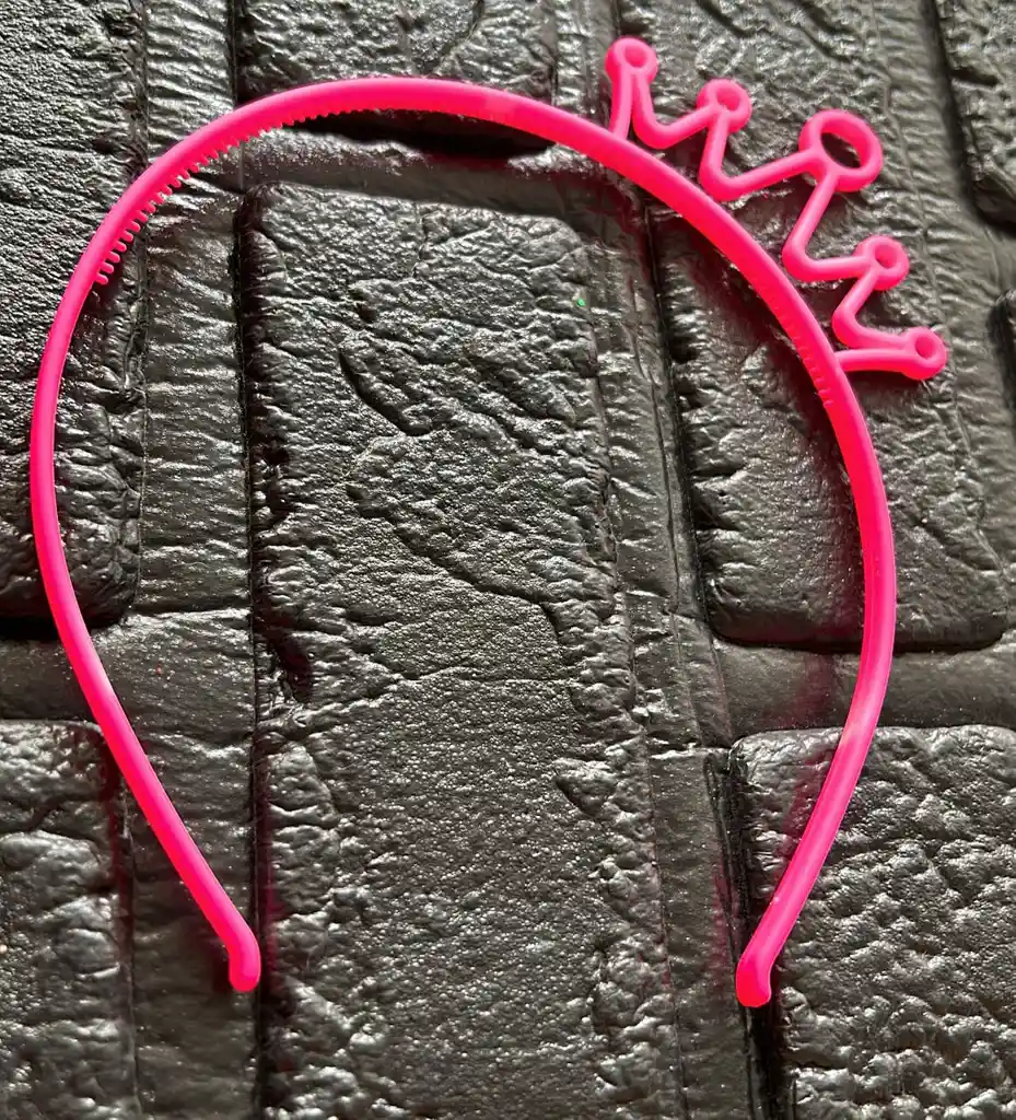 Diadema Balaca Corona Pequeña Pasta Fucsia Neon