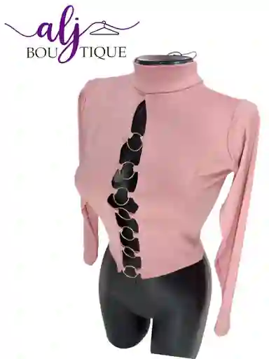 Blusa Crop Top Rosa De Aros