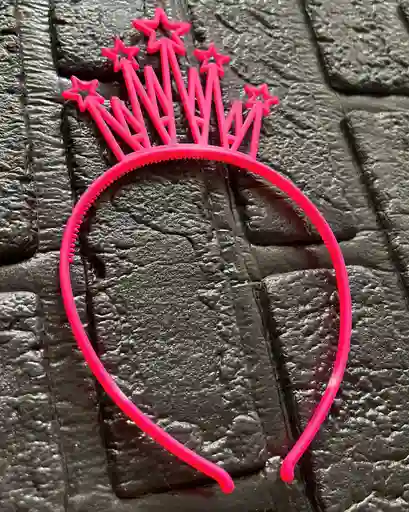 Diadema / Balaca Corona Grande Pasta Fucsia Neon