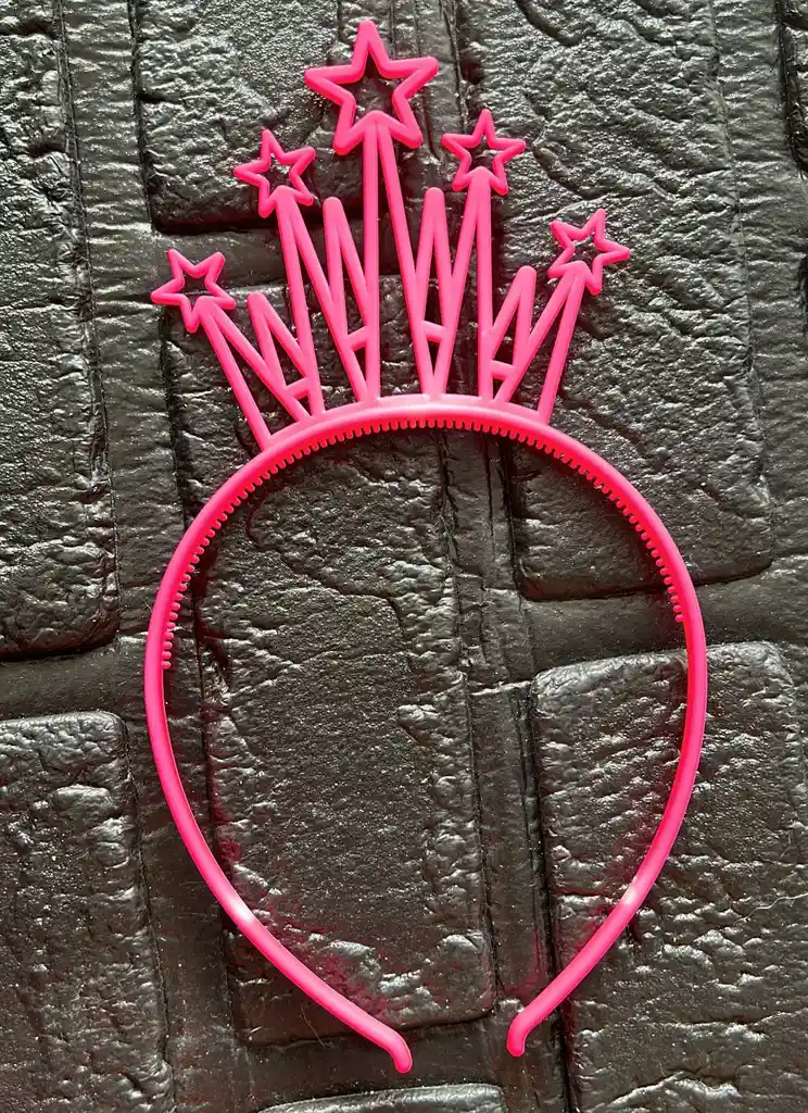 Diadema / Balaca Corona Grande Pasta Fucsia Neon