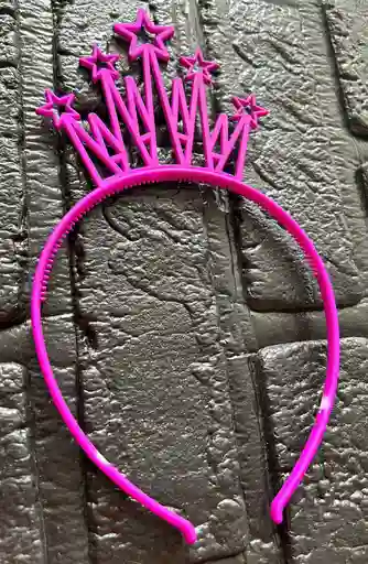 Diadema / Balaca Corona Grande Pasta Morada Neon