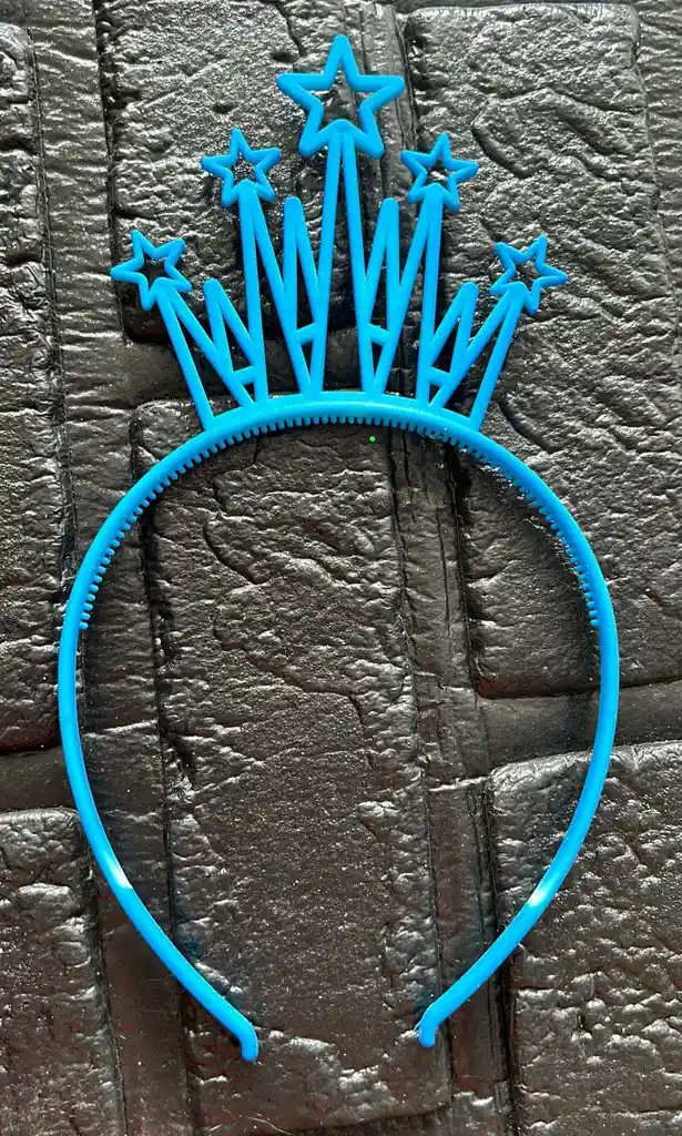 Diadema / Balaca Corona Grande Pasta Azul Neon