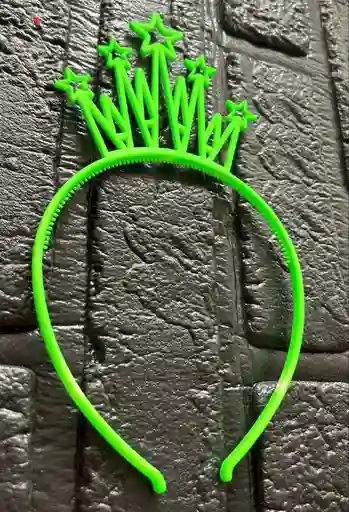 Diadema / Balaca Corona Grande Pasta Verde Manzana Neon