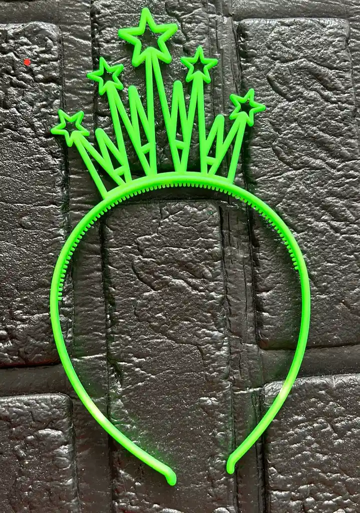 Diadema / Balaca Corona Grande Pasta Verde Manzana Neon