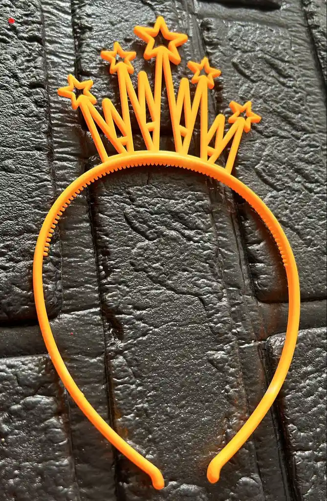 Diadema / Balaca Corona Grande Pasta Naranja Claro