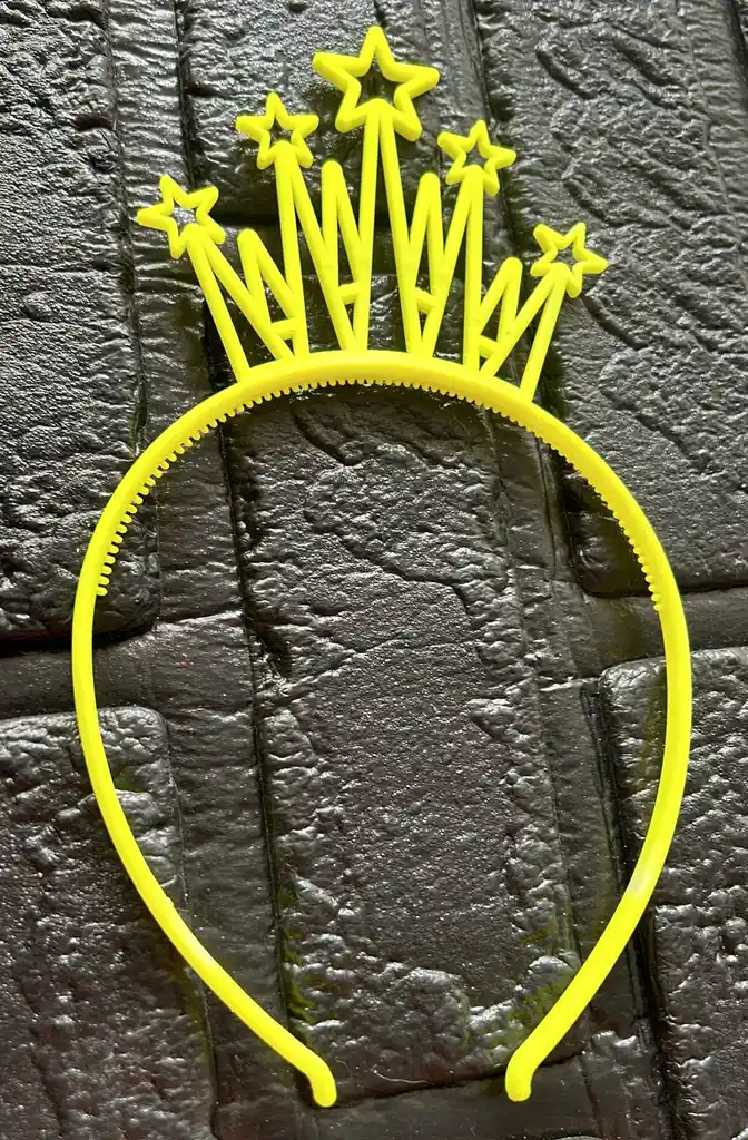 Diadema / Balaca Corona Grande Pasta Amarillo Neon