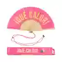 Abanico Que Calor Rosa Y Amarillo