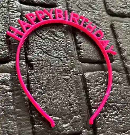 Diadema Balaca Feliz Cumpleaños Pasta Fucsia
