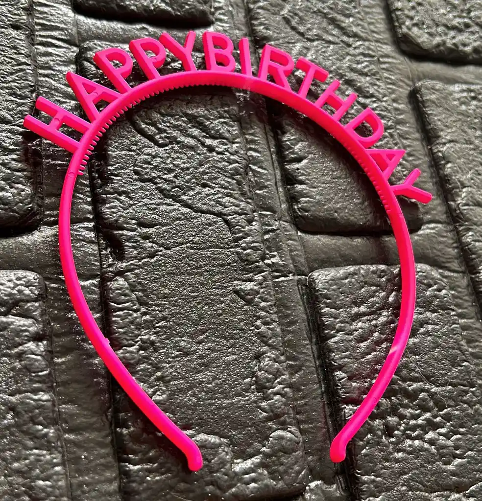 Diadema Balaca Feliz Cumpleaños Pasta Fucsia
