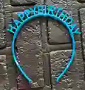 Diadema Balaca Feliz Cumpleaños Pasta Azul Neon