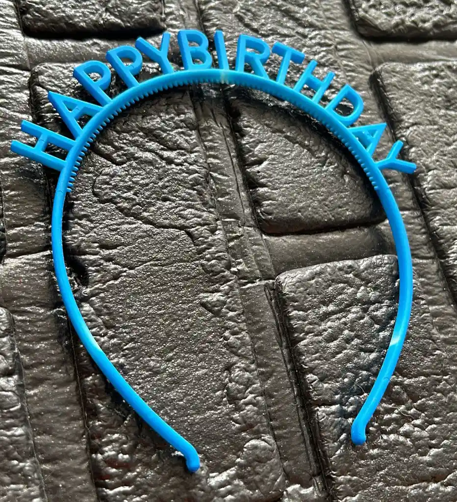 Diadema Balaca Feliz Cumpleaños Pasta Azul Neon