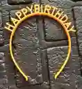 Diadema Balaca Feliz Cumpleaños Pasta Naranja Claro Neon
