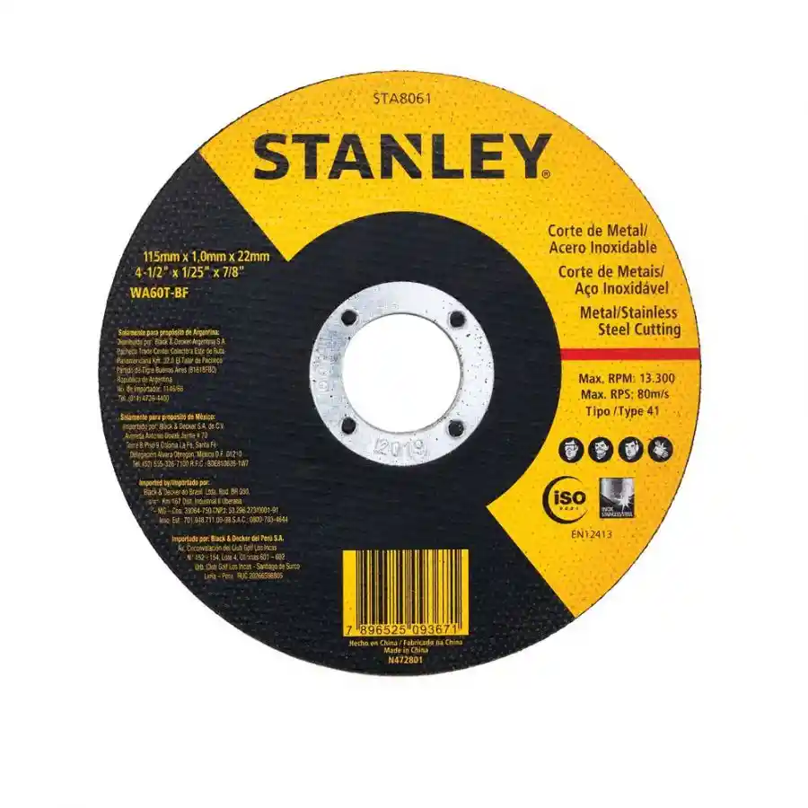 Disco De Corte Stanley 4 1/2