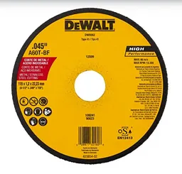 Disco Corte Acero Dewalt 4 1/2"