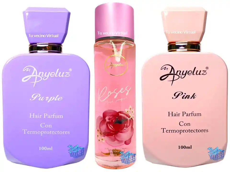 Perfume Capilar Purple Y Pink Y Perfume Corporal Rosas Anyeluz