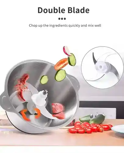 Picadora Eléctrica Sokany Procesador De Alimentos Color Plateado 110v