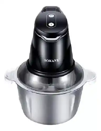 Picadora Eléctrica Sokany Procesador De Alimentos Color Plateado 110v